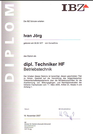 Diplom Betriebstechniker